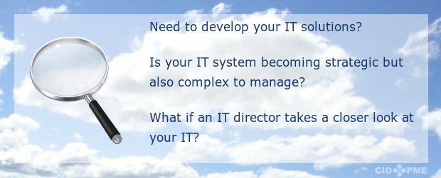 Need to develop your IT solutions? Is your IT system becoming strategic but also complex to manage? What if an IT director takes a closer look at your IT?