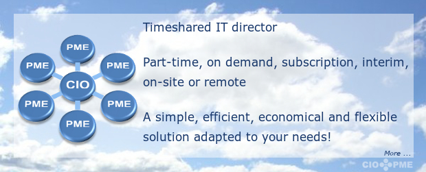 Direction informatique en temps partagé : à temps partiel, à la carte, en intérim ou en abonnement. Une solution simple, efficace, économique, flexible et adaptée à vos besoins !